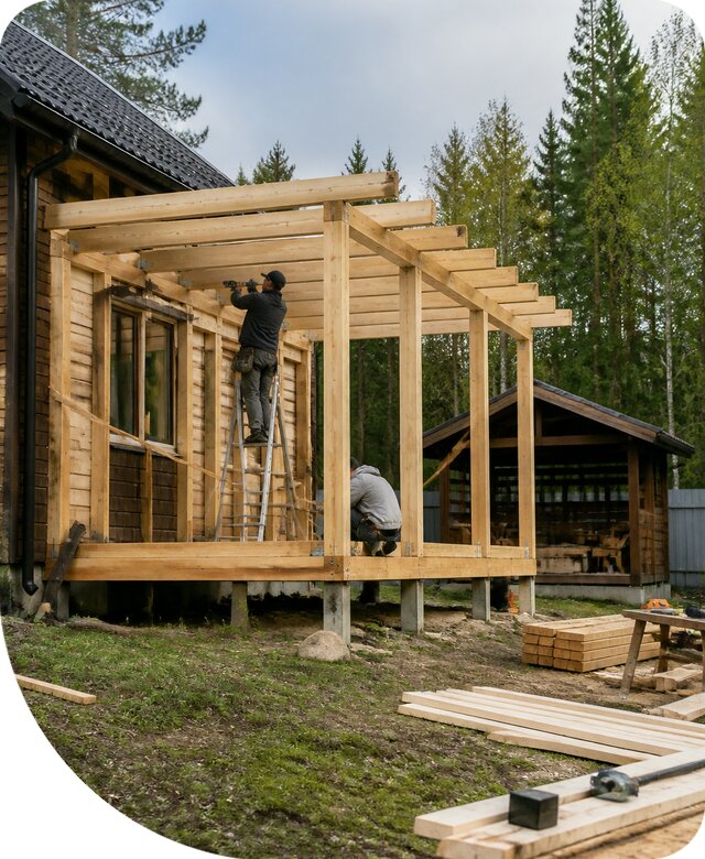 Строительство пристроек и построек на участке в Чехове